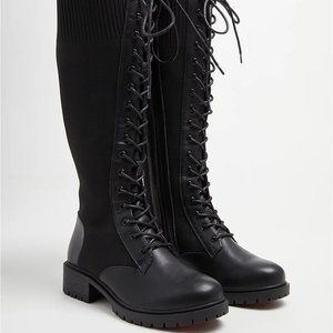 Torrid Stretch Knit Combat Knee Boot